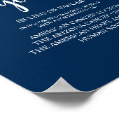 Rustic, Navy Blue, bruiloft donatie, bijdrage Poster (Hoek)