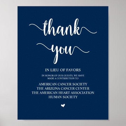 Rustic, Navy Blue, bruiloft donatie, bijdrage Poster (Voorkant)