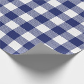 Rustic Navy Blue Buffalo Check Pattern Cadeaupapier (Hoek)