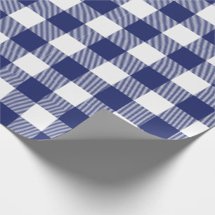 Rustic Navy Blue Buffalo Check Pattern Cadeaupapier