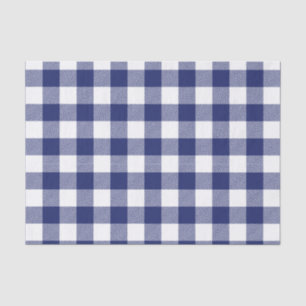 Rustic Navy Blue Buffalo Check Pattern Tissuepapier