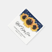 Rustic Navy Blue Burlap Lace Sunflower Wedding Servet (Hoek)