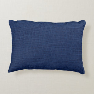 Rustic Navy Blue Burlap Texture Decoratief Kussen