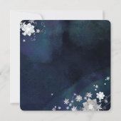Rustic Navy Blue Frosty Winter Wedding Kaart (Achterkant)