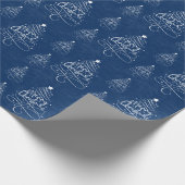 Rustic Navy Blue Merry kerst Cadeaupapier (Hoek)