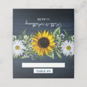 Rustic Navy Blue Sunflower|Daisy Wedding (Buitenkant ongevouwen)