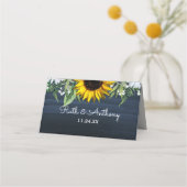 Rustic Navy Blue Sunflower|Daisy Wedding (Achterkant)
