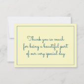 Rustic Navy Blue Sunflower|Daisy Wedding Favor Bedankkaart (Achterkant)