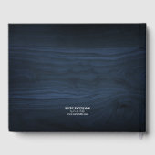 Rustic Navy Blue Sunflower|Daisy Wedding Gastenboek (Achterkant)