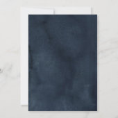 Rustic Navy Blue Sunflower Lace Script Weddenschap Kaart (Achterkant)