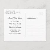 Rustic Navy Blue Sunflower Wedding Save the Date Aankondigingskaart (Achterkant)