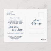 Rustic Navy Blue, verandering van plan, uitstel Briefkaart (Achterkant)