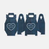 Rustic Navy Blue Wood Weddenschap Bedankdoosjes (Uitgevouwen)