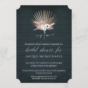 Rustic Navy Blush en Witte Bloemen Vrijgezellenfee Kaart