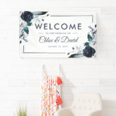 Rustic Navy Boho Floral Wedding Spandoek (Insitu)