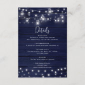 Rustic Navy Bois Mason Jars Lumières Carte Détails (Devant)