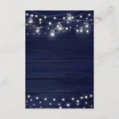 Rustic Navy Bois Mason Jars Lumières Carte Détails (Dos)
