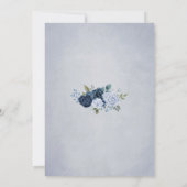 Rustic Navy Dusty Blue Waterverf Floral Wood Kaart (Achterkant)