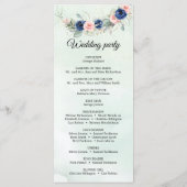 Rustic Navy en Blush Bloemen Greenery Krans Programma (Achterkant)