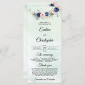 Rustic Navy en Blush Bloemen Greenery Krans Programma (Voorkant / Achterkant)