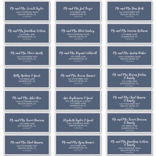 Rustic Navy et Mariage blanc Étiquettes de adresse (Devant)
