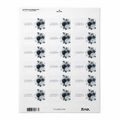 Rustic Navy Peony Waterverf Flowers Etiket (Full Sheet)