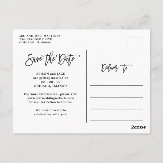Rustic Navy String Lights Foto opslaan Datum Briefkaart (Achterkant)
