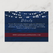 Rustic Navy Wedding Details Kaart Lights (Voorkant)