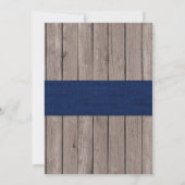 Rustic Navy & Wood Boy Baptisme Kaart (Achterkant)