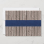 Rustic Navy & Wood Photo Carte de remerciements de (Dos)