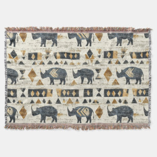 Rustic Neushoorn Tribal Patroon (1) Deken