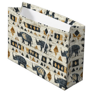 Rustic Neushoorn Tribal Patroon (1) Groot Cadeauzakje