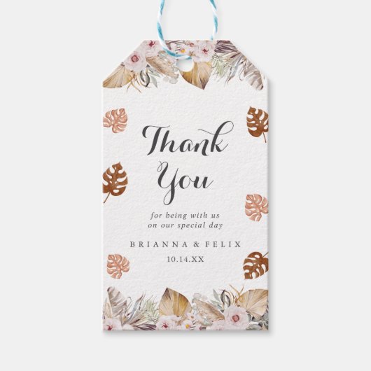 Rustic Neutral Boho Wedding Cadeaulabel (Voorkant)