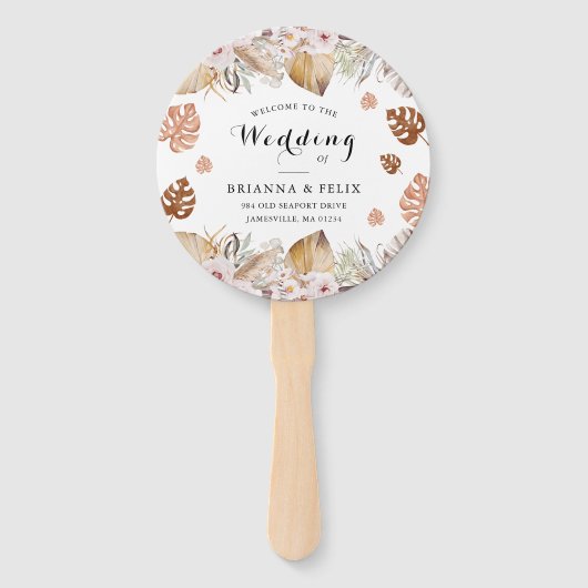 Rustic Neutral Boho Wedding Handwaaier (Achterkant)