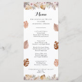Rustic Neutral Boho Wedding Menu (Voorkant)