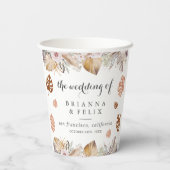 Rustic Neutral Boho Wedding Papieren Bekers (Achterkant)