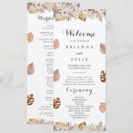 Rustic Neutral Boho Wedding Programma