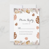 Rustic Neutral Boho Wedding RSVP Kaartje (Voorkant)