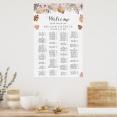 Rustic Neutral Boho Wedding Seating Chart Poster (Keuken)