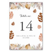 Rustic Neutral Boho Wedding Table Number Kaart (Achterkant)