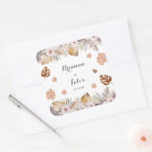 Rustic Neutral Boho Wedding Vierkante Sticker (Envelop)