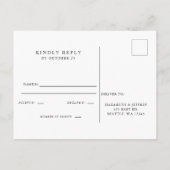Rustic Neutral Earthy Boho Pampas Grass RSVP Uitnodiging Briefkaart (Achterkant)