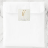 Rustic Neutral Earthy Boho Pampas Grass Wedding Vierkante Sticker (Tas)