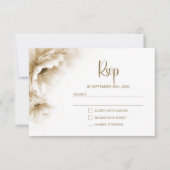 Rustic Neutral Floral Wedding RSVP (Devant)