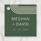 Rustic Neutral Green Arched Modern Wedding Bedankjes Labels (Voorkant)