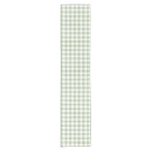 Rustic Neutral Sage Gingham Buffalo Pset Korte Tafelloper (Voorkant)