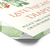 Rustic Neutral Sprout Baby Shower Diaper Fun Poster (Hoek)