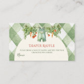 Rustic Neutral Sprout Baby Shower Diaper Raffle Informatiekaartje (Voorkant)