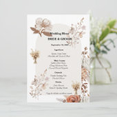 Rustic Neutral Wedding Menu Design (Staand voorkant)