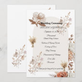 Rustic Neutral Wedding Program Programma (Voorkant / Achterkant)